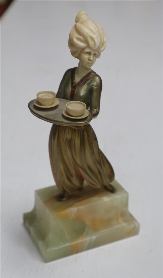 Ferdinand Preiss (1882-1943). A bronze and ivory figure Moor Girl, c.1930, 6.75in.